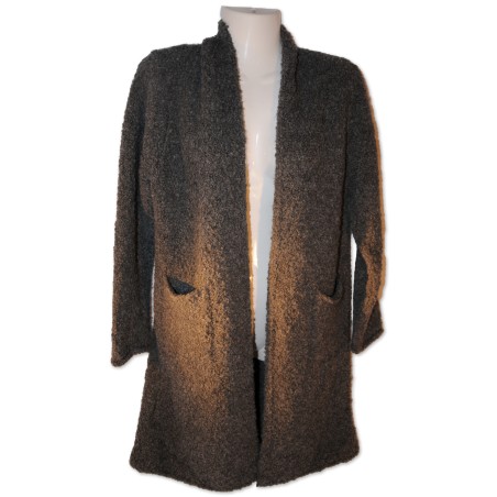 Strickcardigan, Strickjacke, Schalkragen, grau, One Size