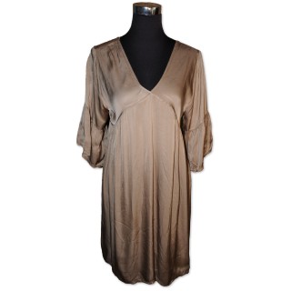 Tunika, Satintunika, Kleid, beige, One Size