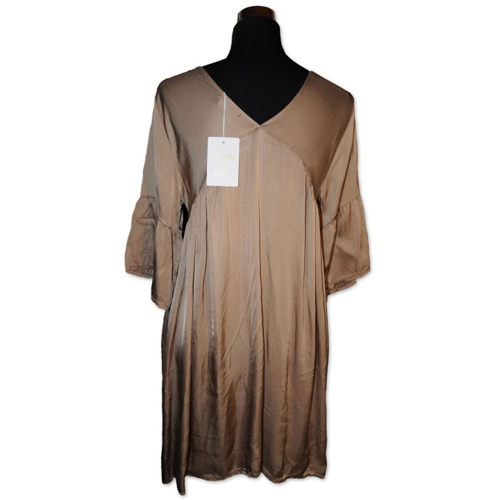 Tunika, Satintunika, Kleid, beige, One Size