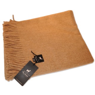 Plaid, Alpaka-Decke, hellbeige, Fransen