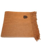 Plaid, Alpaka-Decke, karamel, 180 x 150 cm, Fransen