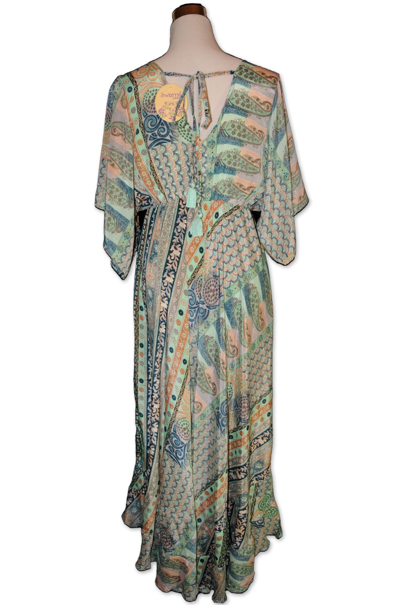 Kleid, Maxikleid, mint, multicolor gemustert, One Size