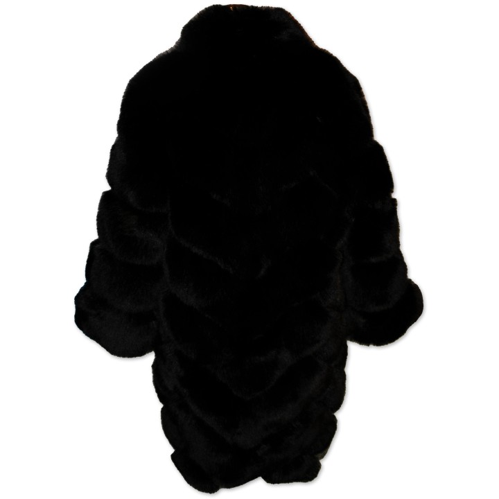 Mantel, Kurzmantel, Fun Fur, Kunstpelz, schwarz, Länge 100 cm, hochwertige Verarbeitung, Gr. M