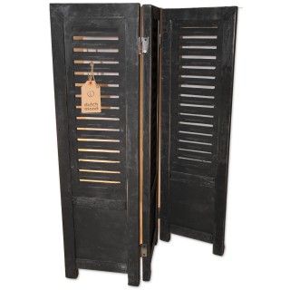 Dekoshutter, Sonnenschutz, 3-teilig, schwarz, Holz