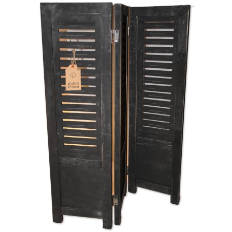 Dekoshutter, Sonnenschutz, 3-teilig, schwarz, Holz