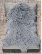 Tibetlamm, Lammfell, graublau, lockig, ca. 90 cm