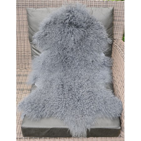 Tibetlamm, Lammfell, graublau, lockig, ca. 90 cm