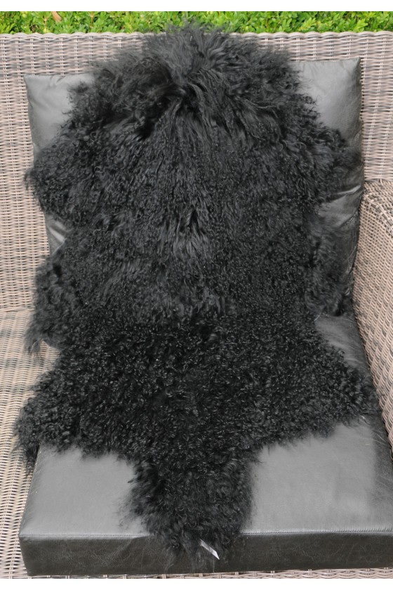 Tibetlamm, Lammfell, schwarz, lockig, ca. 100 cm