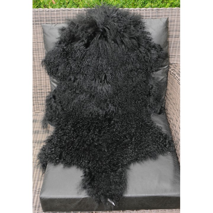 Tibetlamm, Lammfell, schwarz, lockig, ca. 100 cm