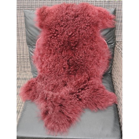 Tibetlamm, Lammfell, dunkelrot, lockig, ca. 90 cm