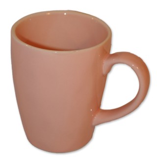 Henkeltasse, Becher, rosa, Steingut