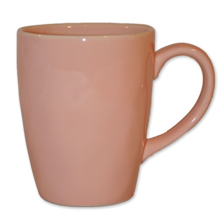 Henkeltasse, Becher, rosa, Steingut
