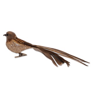 Vögel, Klemmvögel, 6er-Set, natur/braun, gefiedert, Klemme