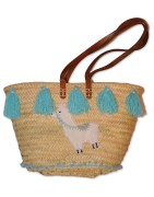 Ibiza-Tasche, Korbtasche, Badetasche, Unikat, reichlich verziert