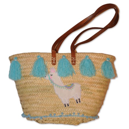 Ibiza-Tasche, Korbtasche, Badetasche, Unikat, reichlich verziert