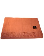 Plaid, Alpaka-Decke, rosa, 180 x 150 cm, 50% Alpaka, Fransen