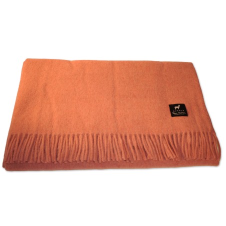 Plaid, Alpaka-Decke, rosa, 180 x 150 cm, 50% Alpaka, Fransen