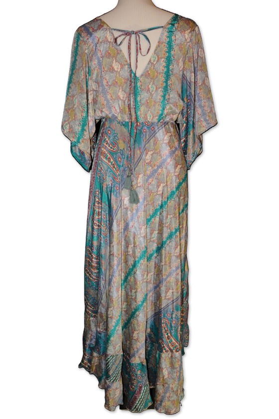 Kleid, Maxikleid, grau multicolor gemustert, One Size