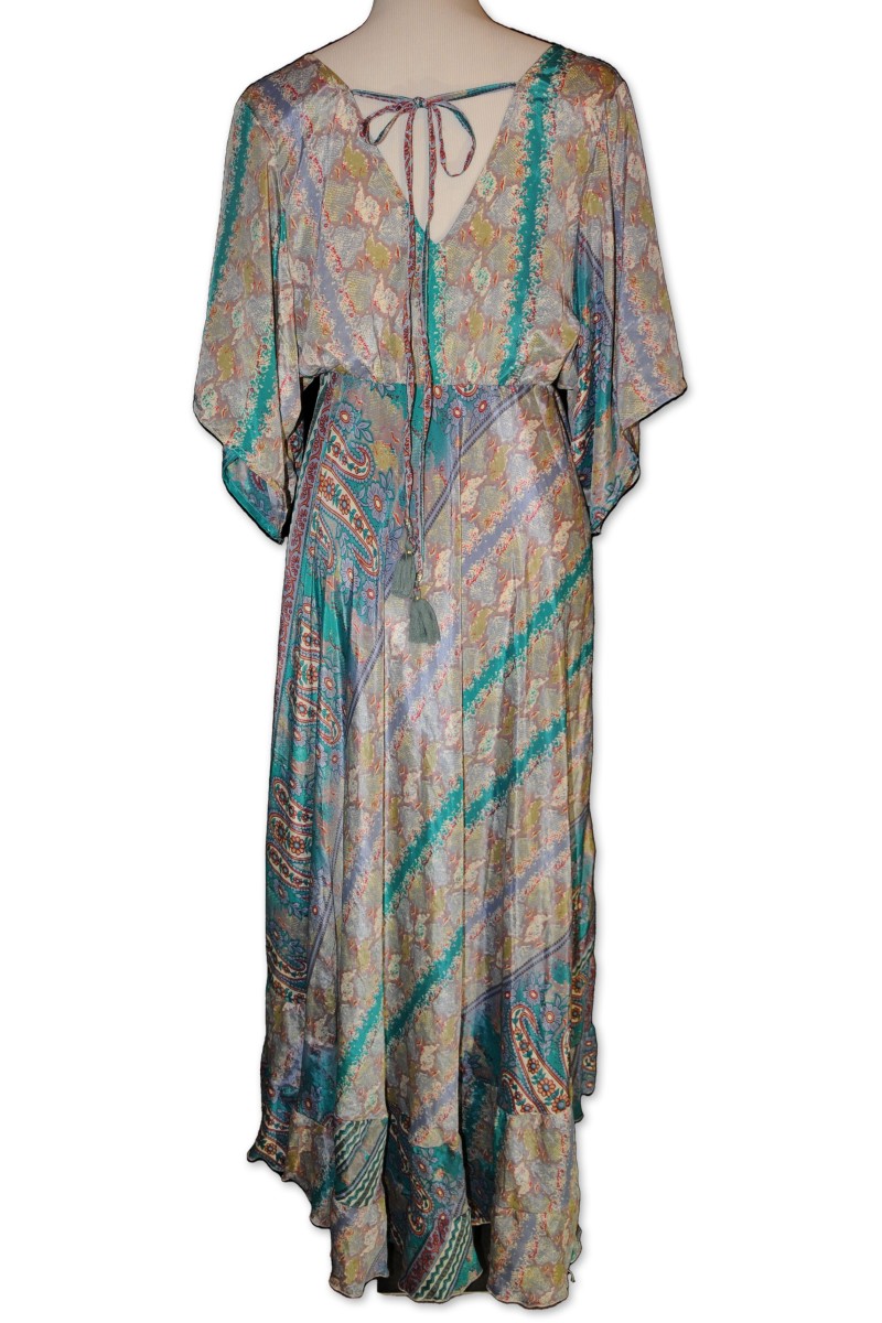 Kleid, Maxikleid, grau multicolor gemustert, One Size