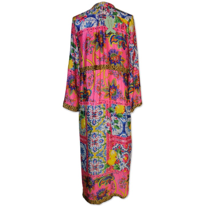 Kleid, Longtunika, multicolor, Perlenbestickt, Gr. S/M