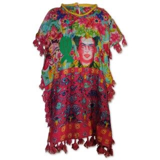 Kinderkleid, Tunika, Frida Kahlo Motiv, Perlenbestickt