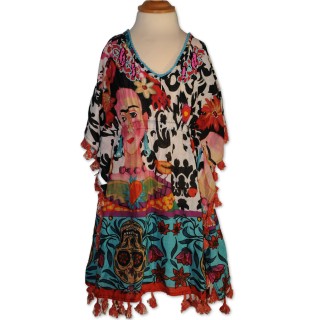 Kinderkleid, Tunika, Frida Kahlo Motiv