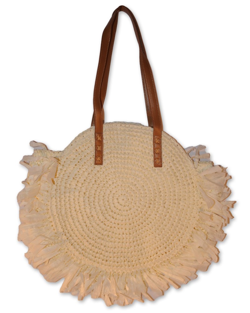 Tasche, Strandtasche, weiß, rund, Papier