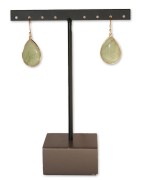 Ohrringe, Hänger zart grün, Metall goldfarbig, Tropfenform, Everly