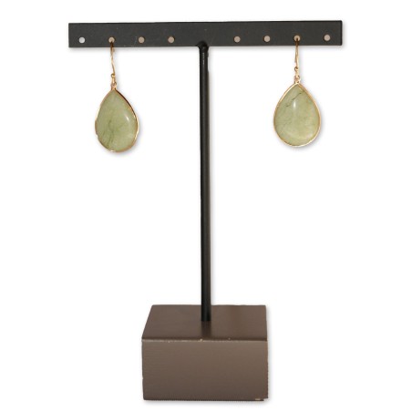 Ohrringe, Hänger zart grün, Metall goldfarbig, Tropfenform, Everly