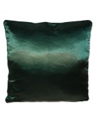 Kissen, Floral, 40 x 40 cm, grün, Palmenmuster, Rückseite Satin dunkelgrün