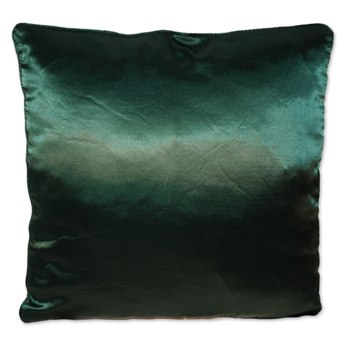 Kissen, Floral, 40 x 40 cm, grün, Palmenmuster, Rückseite Satin dunkelgrün