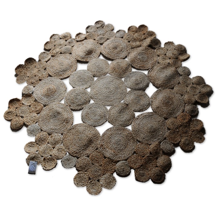 Teppich, Bodenteppich, Jute, Naturprodukt, Indoor, Durchmesser 120 cm