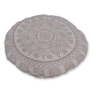 Bodenkissen Mandala, beige, Mandaladruck, Durchmesser 56 cm, 100 % Baumwolle