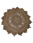 Teppich Kreta, Jute natur, aufwendig verarbeitet, Handarbeit, Durchmesser 80 cm