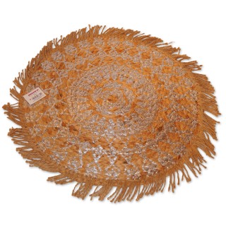 Platz-Set, Set, Kreta, Jute, natur, Mandala Druck silber