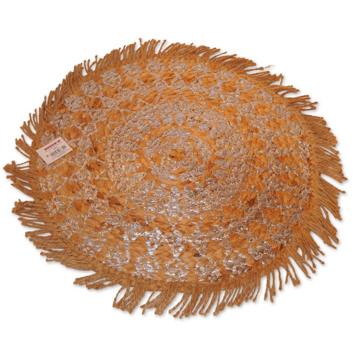 Platz-Set, Set, Kreta, Jute, natur, Mandala Druck silber
