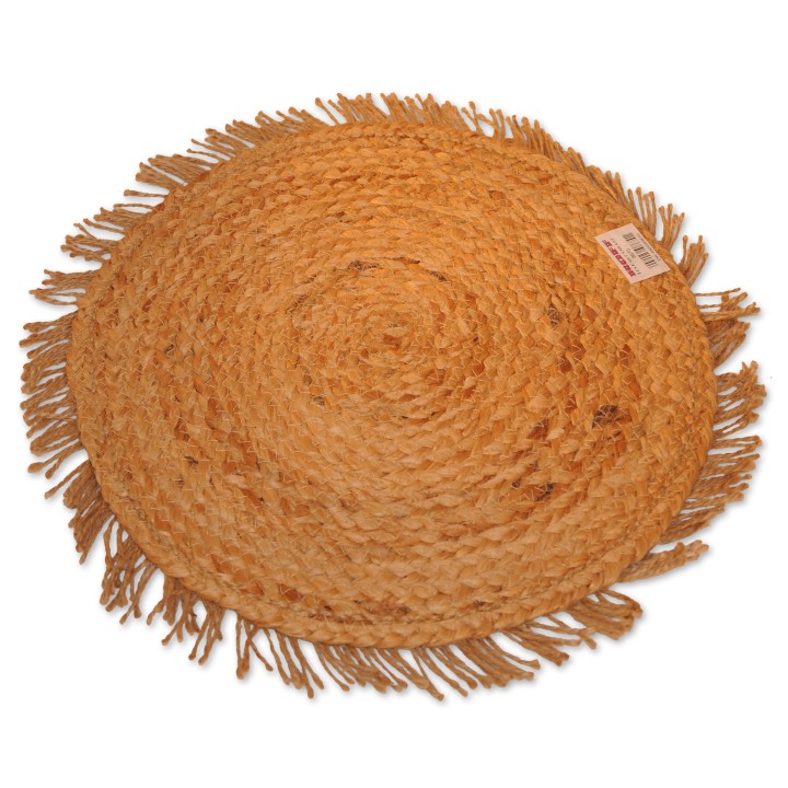 Platz-Set, Set, Kreta, Jute, natur, Mandala Druck silber