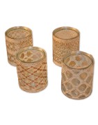 Windlichter 4er-Set, Belvedere, Klarglas/ Metall weiß/gold