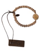 Armband, Perlen grau, Permutscheibe gefasst