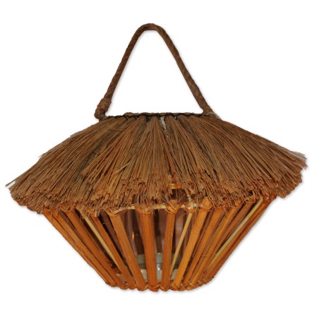 Windlicht, Korfu, zum Hängen, natur, Holz, Fransen