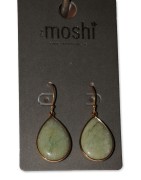 Ohrringe, Hänger zart grün, Metall goldfarbig, Tropfenform, Everly