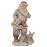 Weihnachtsmann mit Reh, weiß multicolor, Glitzereffekt