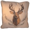 Motivkissen, Hirsch, creme, Hirschkopf mit Pflanze, 45x45 cm