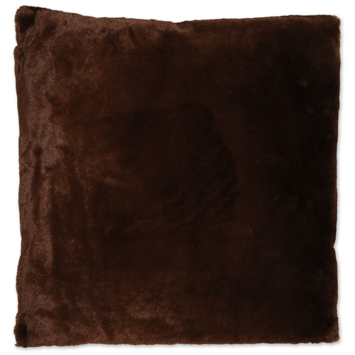 Kunstfellkissen, dunkelbraun, 45x45 cm