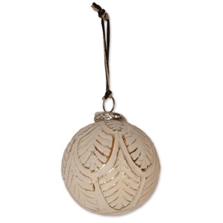 Kugel, Kugelhänger Vitreous, weiß/silber, Glas/Metall