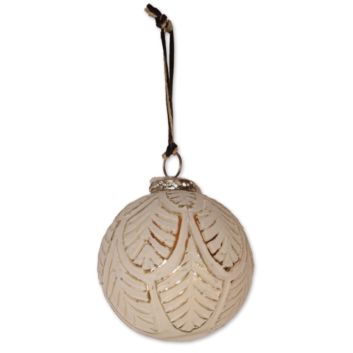 Kugel, Kugelhänger Vitreous, weiß/silber, Glas/Metall