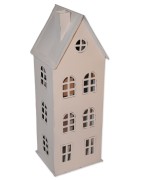 Haus, Windlicht Clair Blanc, weiß, Metall