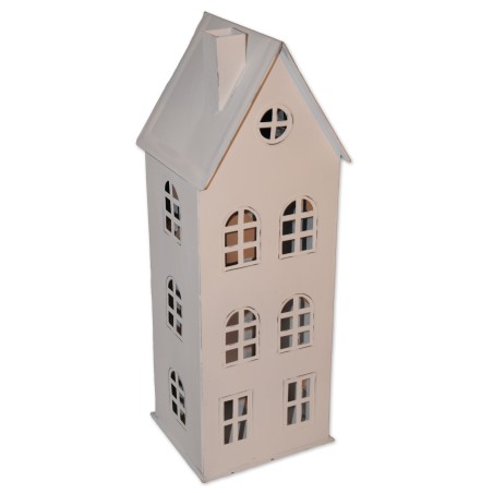 Haus, Windlicht Clair Blanc, weiß, Metall