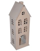 Haus, Windlicht Clair Blanc, weiß, Metall