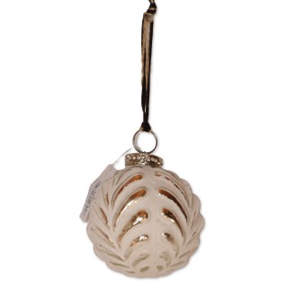 Kugel, Kugelhänger Vitreous, weiß/silber, Glas/Metall